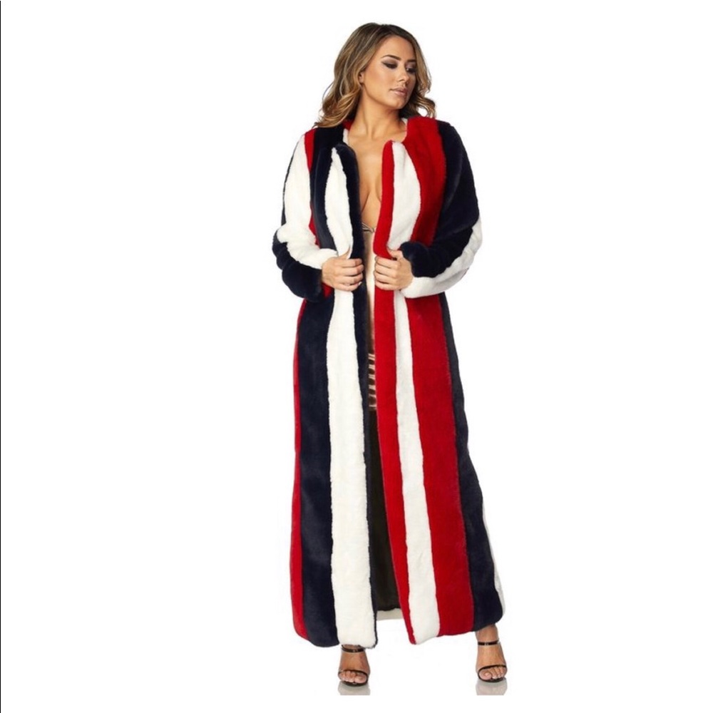 Long faux fur coat